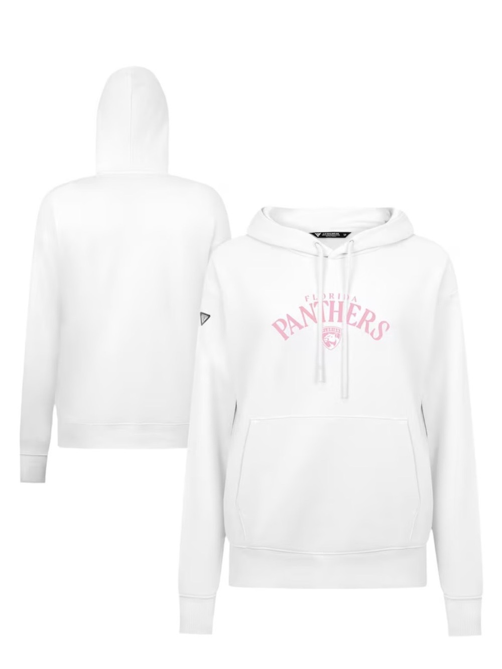Levelwear Women’s White And Pink Florida Panthers Logo Hooded Sweatshirt Size S
